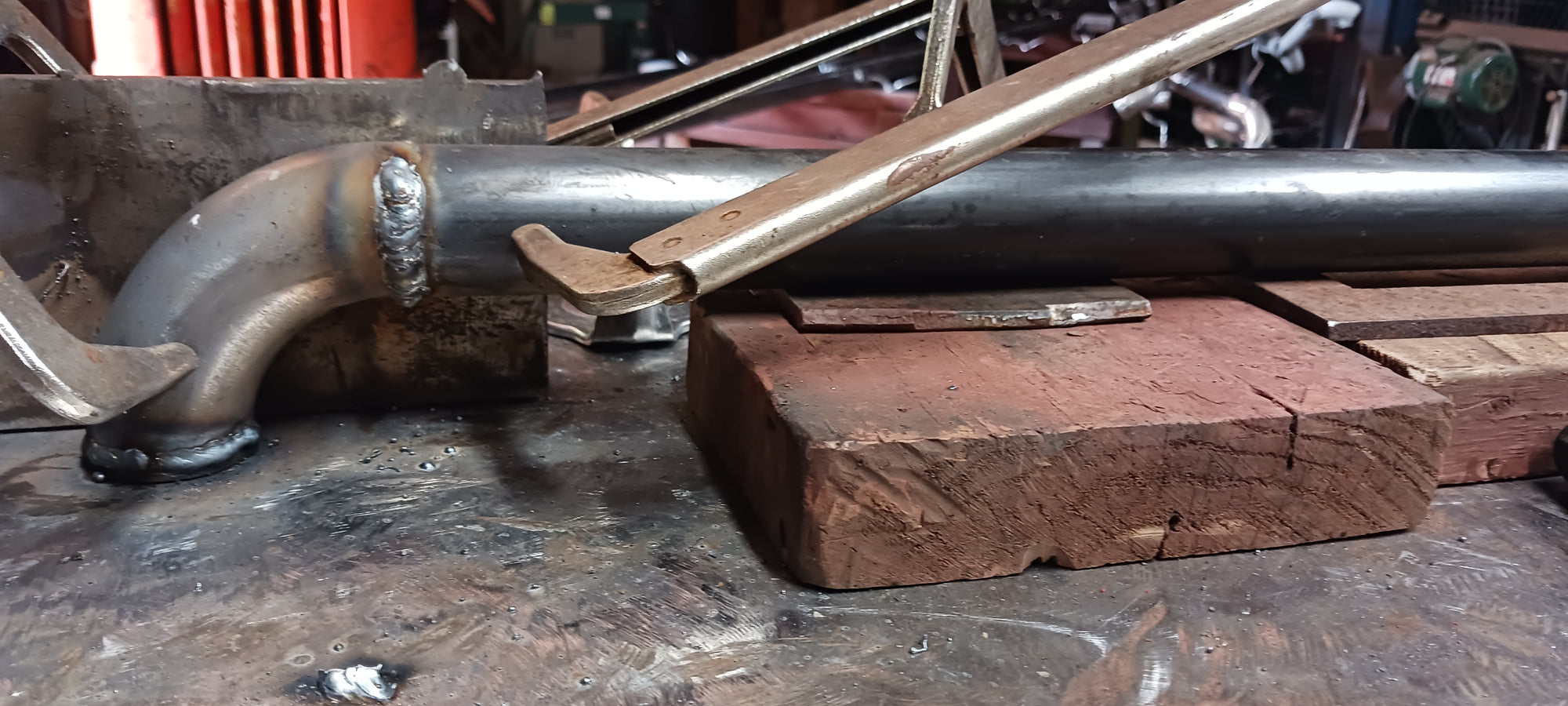Each condo needed 3 handrails.  This is the beginning elbow return of one after welding
